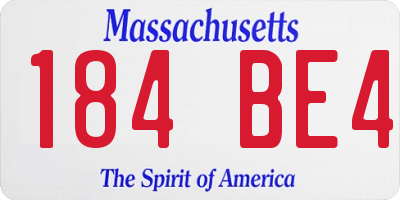 MA license plate 184BE4
