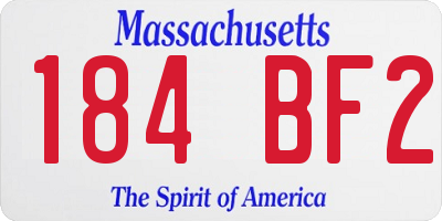 MA license plate 184BF2