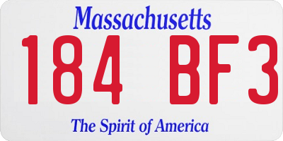 MA license plate 184BF3