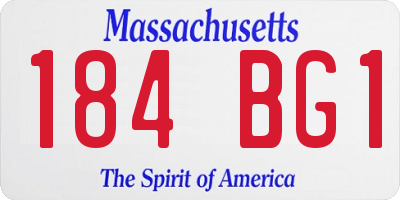 MA license plate 184BG1
