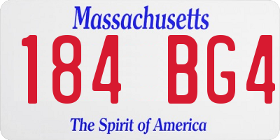 MA license plate 184BG4
