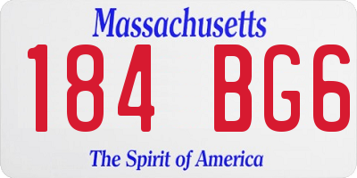 MA license plate 184BG6