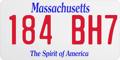 MA license plate 184BH7