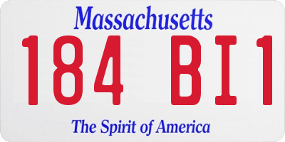 MA license plate 184BI1