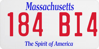 MA license plate 184BI4