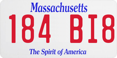 MA license plate 184BI8