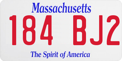 MA license plate 184BJ2
