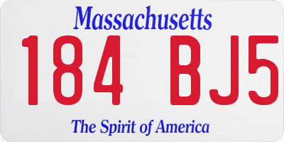 MA license plate 184BJ5