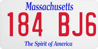 MA license plate 184BJ6