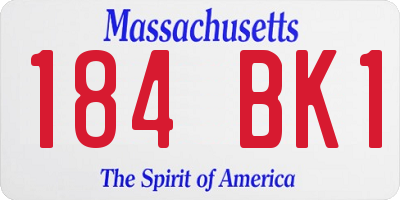 MA license plate 184BK1
