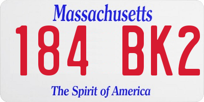 MA license plate 184BK2