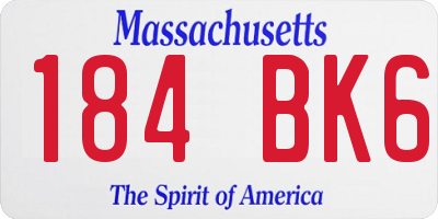 MA license plate 184BK6