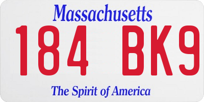 MA license plate 184BK9