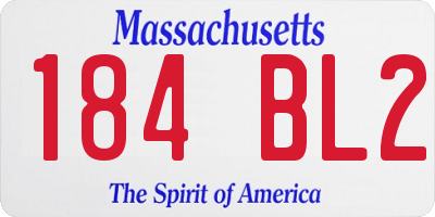 MA license plate 184BL2