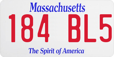 MA license plate 184BL5