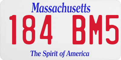 MA license plate 184BM5