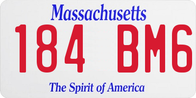 MA license plate 184BM6