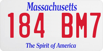 MA license plate 184BM7