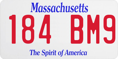 MA license plate 184BM9