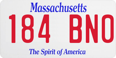 MA license plate 184BN0