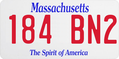 MA license plate 184BN2