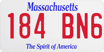 MA license plate 184BN6