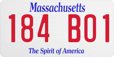 MA license plate 184BO1