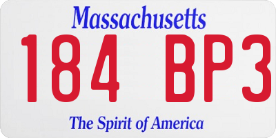 MA license plate 184BP3