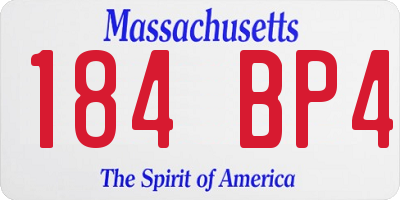 MA license plate 184BP4