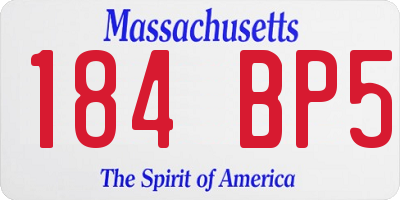 MA license plate 184BP5
