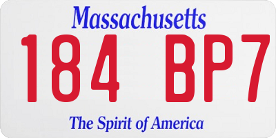 MA license plate 184BP7