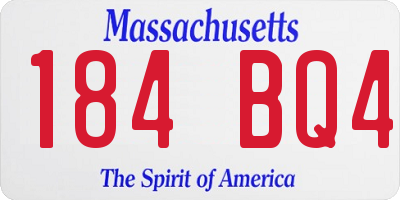 MA license plate 184BQ4