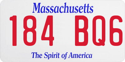 MA license plate 184BQ6