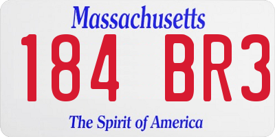 MA license plate 184BR3