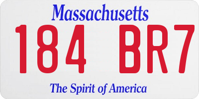 MA license plate 184BR7