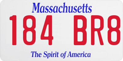 MA license plate 184BR8
