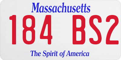 MA license plate 184BS2