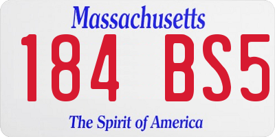 MA license plate 184BS5