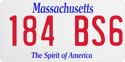 MA license plate 184BS6