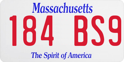 MA license plate 184BS9
