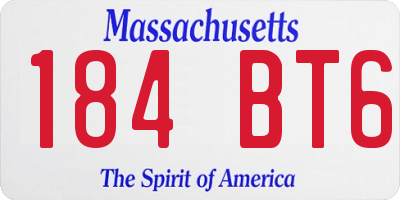 MA license plate 184BT6