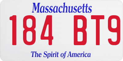 MA license plate 184BT9