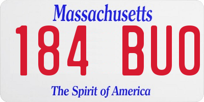 MA license plate 184BU0