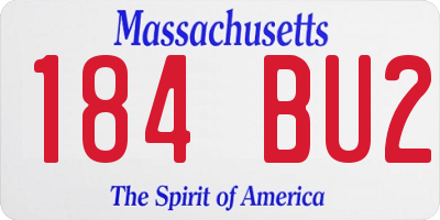MA license plate 184BU2