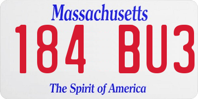 MA license plate 184BU3