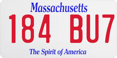 MA license plate 184BU7
