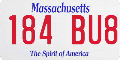 MA license plate 184BU8