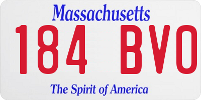 MA license plate 184BV0