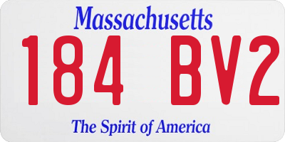 MA license plate 184BV2