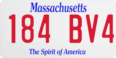 MA license plate 184BV4